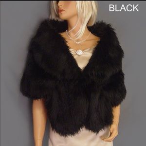 Black faux fur bolero/shawl